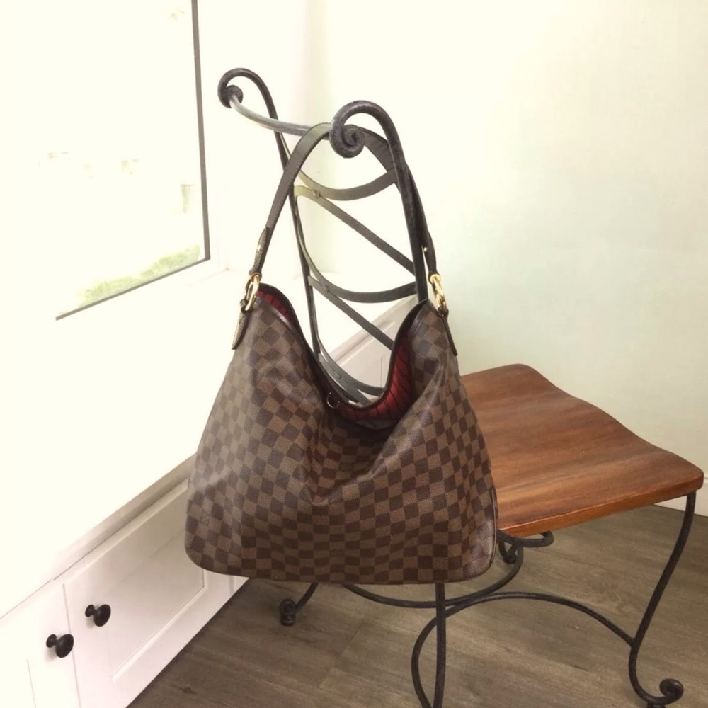 Louis Vuitton Delightful MM Ebene Damier Hobo Bag Excellent Condition